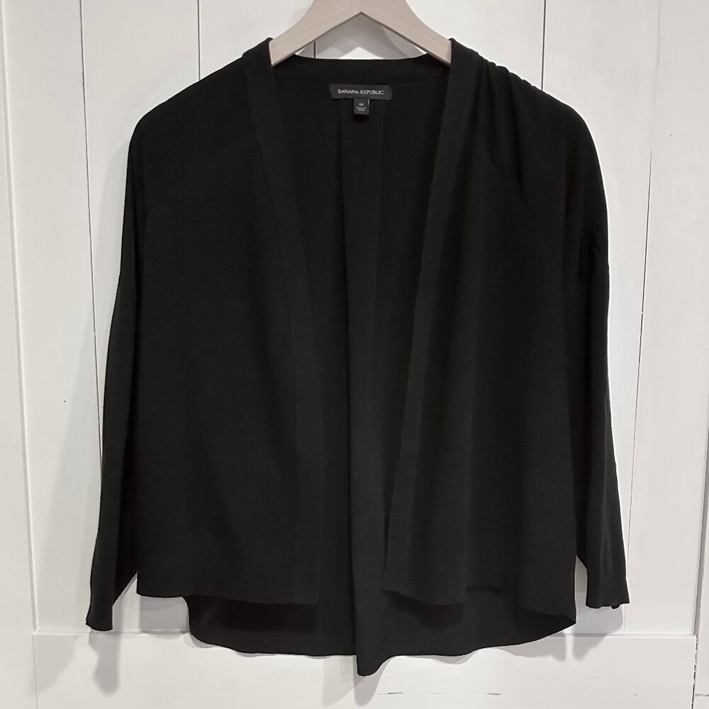 Banana Republic Black Open-Front Cardigan Blazer | M